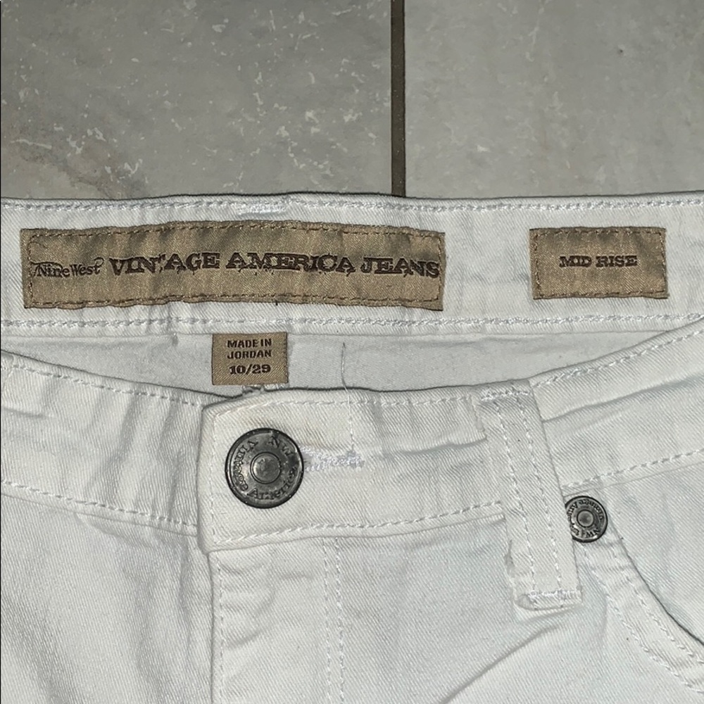 Nine West vintage American jeans distressed mid white denim - Picture 3 of 3